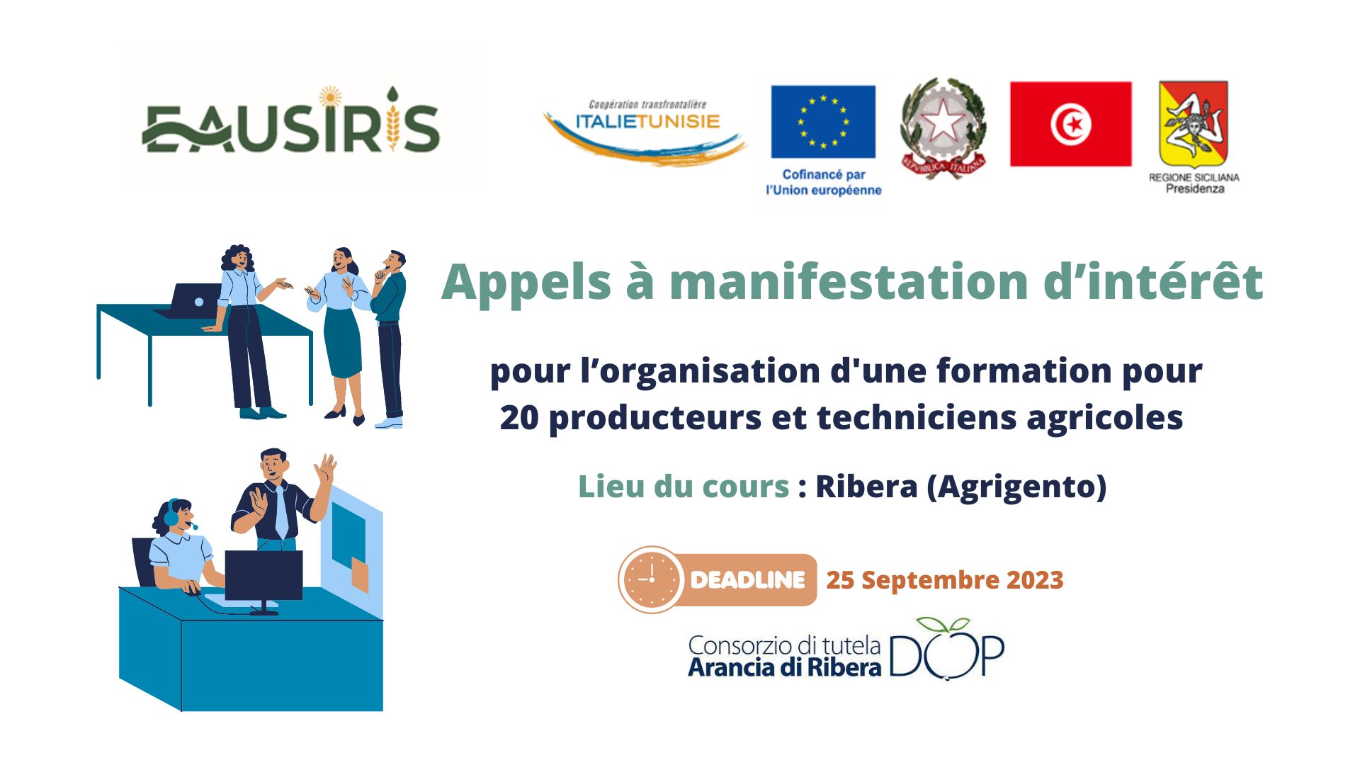 [EauSIRIS] Avis de manifestation d’intérêt pour des services relatifs à l’organisation d’une formation à Agrigento – Sicile