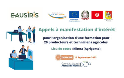 [EauSIRIS] Avis de manifestation d’intérêt pour des services relatifs à l’organisation d’une formation à Agrigento – Sicile