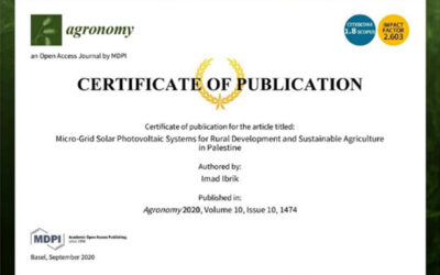 [Med-EcoSuRe]: Research study on the impact of solar photovoltaic micro-grid on rural development and sustainable agriculture in Palestine