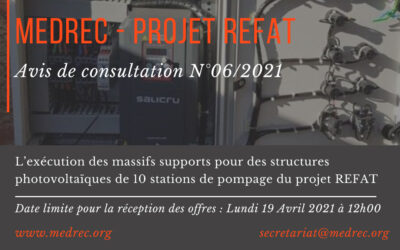 Consultation notice No. REF06/2020: Execution of support blocks for photovoltaic structures of 10 pumping stations of the REFAT project