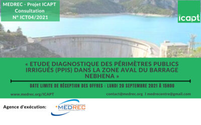 [ICAPT] Notice of consultation No. ICT04/2021: Diagnostic study of Public Irrigated Areas (PPIs) in the downstream area of ​​the Nebhena dam