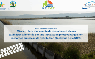 [REFAT] Prolongation des délais de l’appel d’offre: Mise en place d’une unité de dessalement d’eaux saumâtres alimentée par une installation photovoltaïque